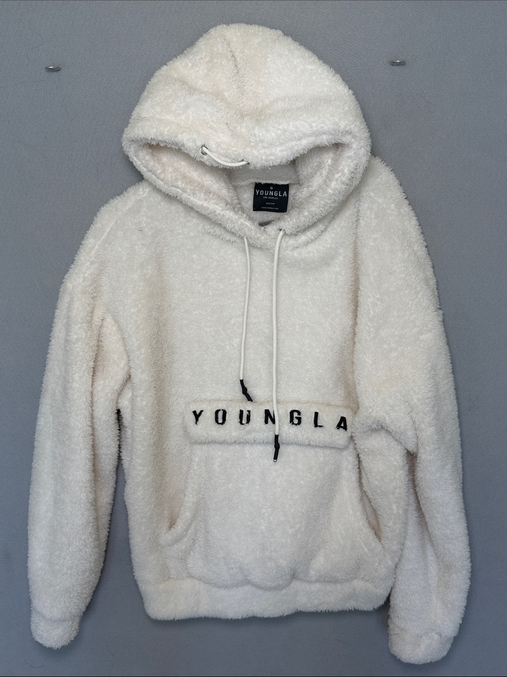YoungLA Off-White Plush Sherpa Hoodie